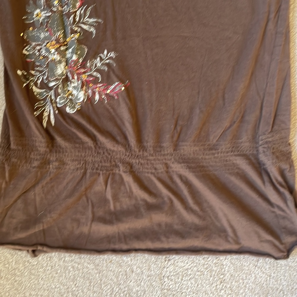 Roxy brown embellished tank medium - Picture 3 of 11